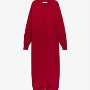 Mango Red Long Sleeve Sweater Dress